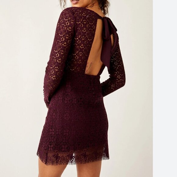 #18 NWOT Free People Honey Honey Mini Dress in Potent Purple - Picture 3 of 4
